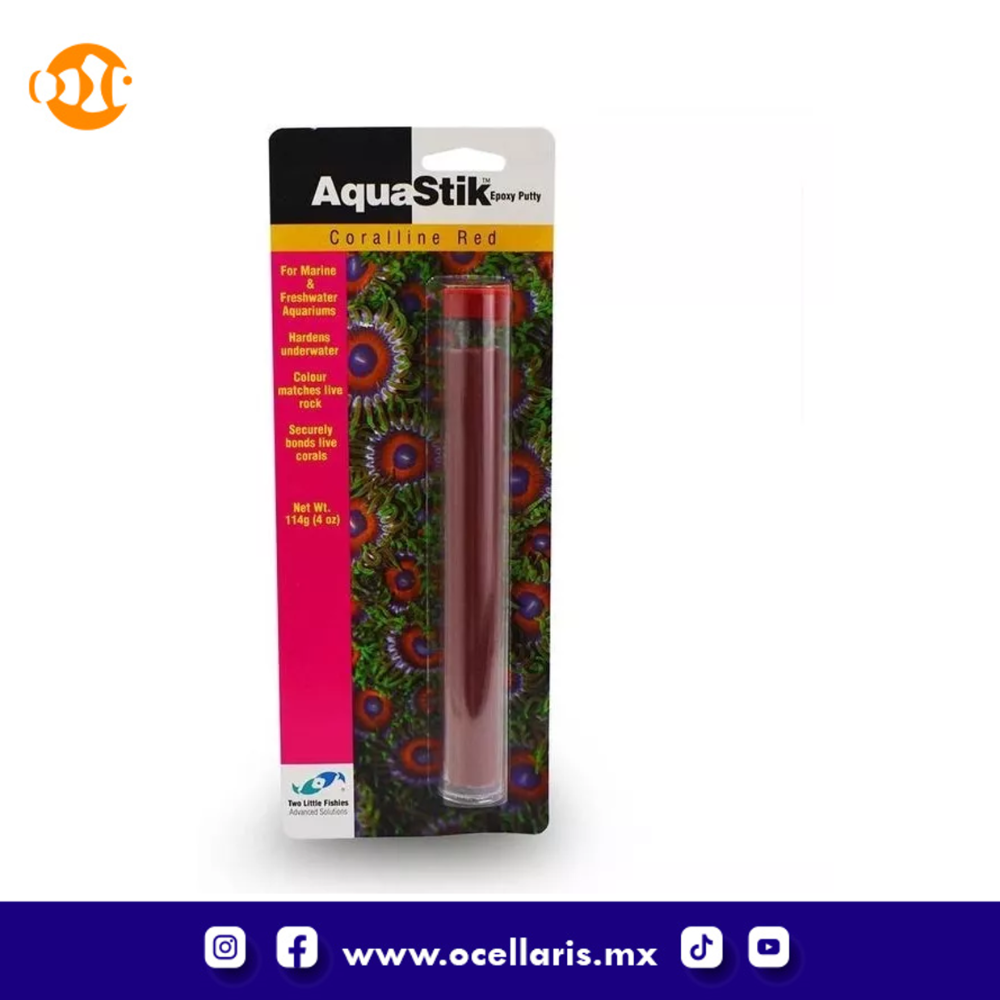 Aquastik - Plastilina Epóxica para Acuario - Rojo Coralino - 114 gr